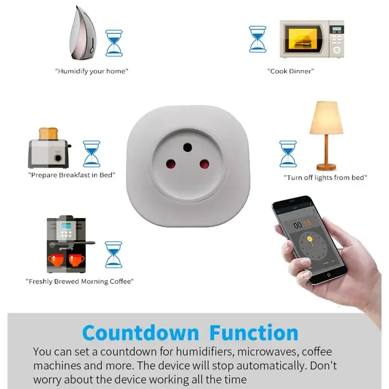Miniatura: WiFi Smart Plug 16A Israel Plug Power Socket Tuya APP Smart Home For Alexa Googl