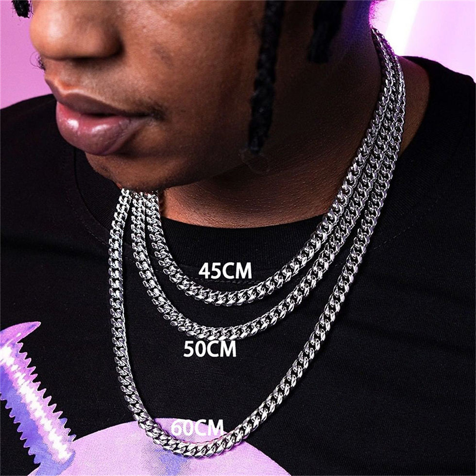 Miniatura: Hip Hop Cuban Chain Necklace Rock Stainless Steel Basic Chain Men Necklace Simpl