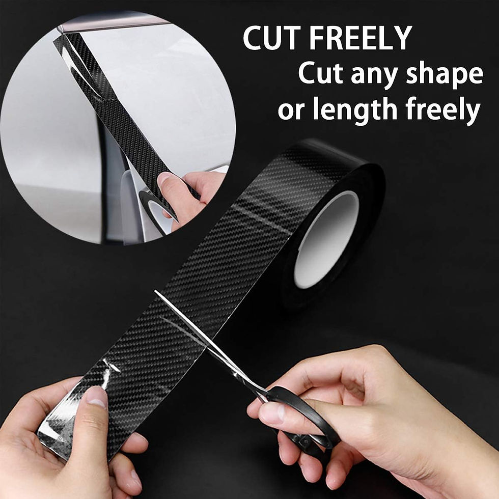 Miniatura: 1-10m Nano Carbon Fiber Car 3D Tape Sticker Door Mirror Paste Protector Strip DI