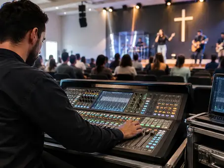 Exemplo de operação de áudio em igreja na prática