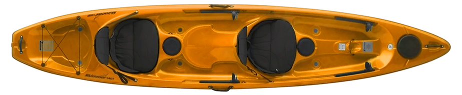 Hurricane Kayaks Skimmer 140 Tandem Top down view in Mango
