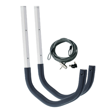 Pair of Seattle Sports outdoor wall cradles with locking cable