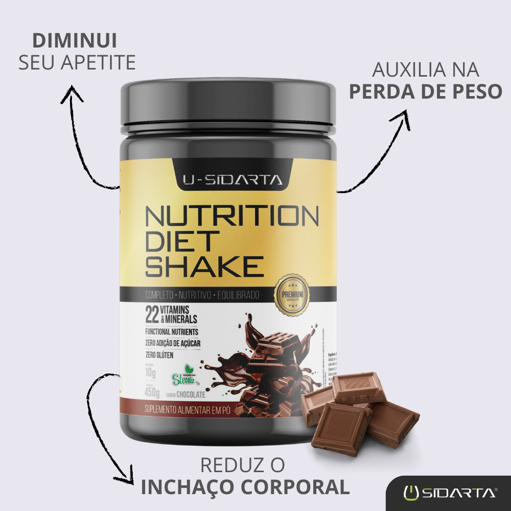 Nutrition Diet Shake - Chocolate - Morango - Baunilha - 450g