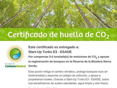 Start Up Turbo E3 Esade ha compensado su huella de Co2!
