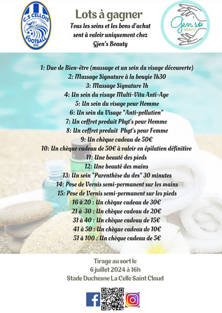 TOMBOLA DU SAMEDI 6 JUIN