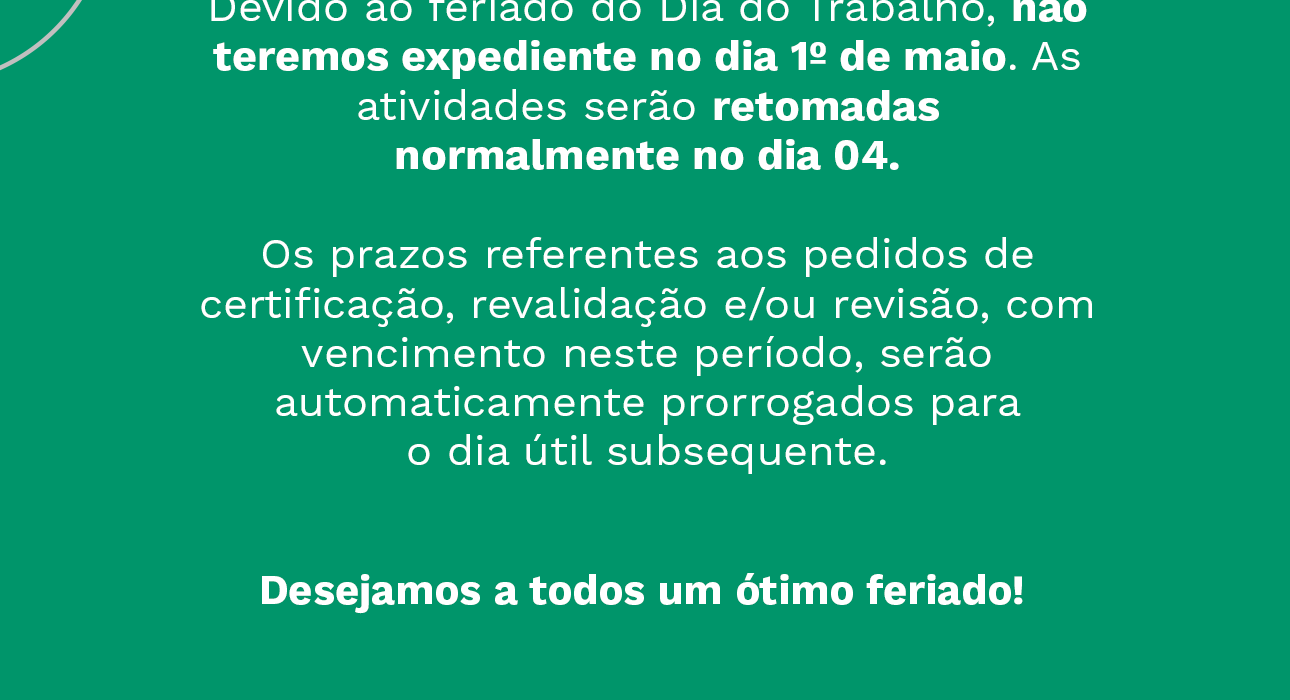 Feriado 1 maio