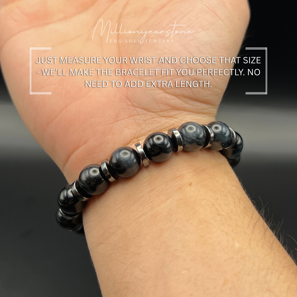 Thumbnail: Natural Gray Tiger Eye Bracelet 10mm | Rare Gemstone with Hematite Accents