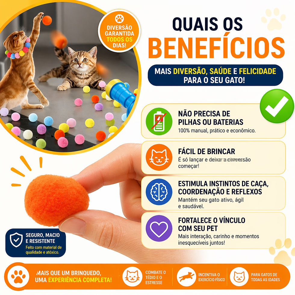 Miniatura: Brinquedo Interativo para Gatos Lançador de Bolinha Seguro com 20 unidades