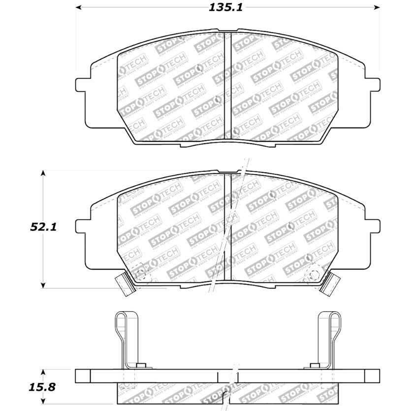 Thumbnail: StopTech - Sport Brake Pads with Shims and Hardware - FRONT - civic EP3/ FN2