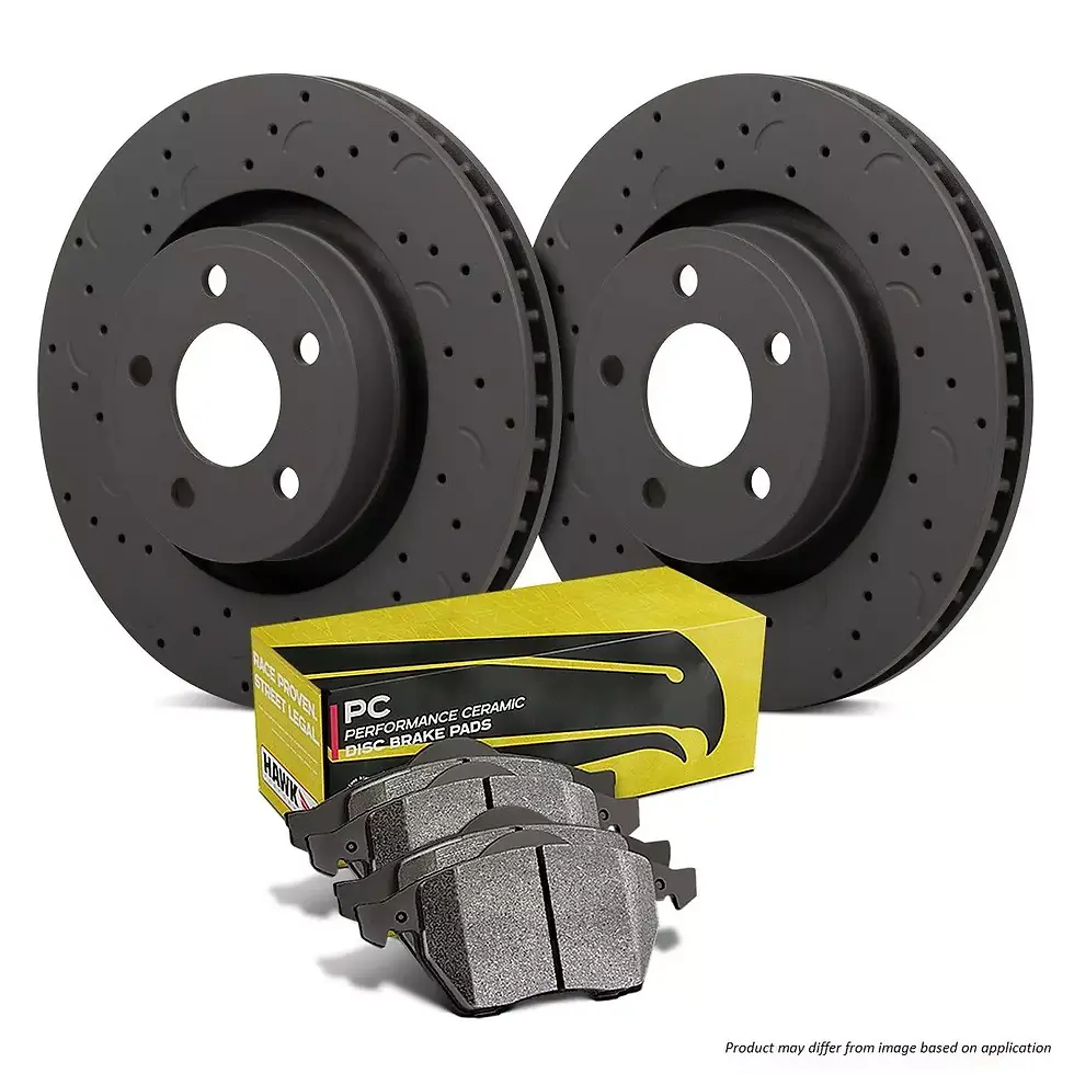 HAWK Brake Kit - Ceramic Pads & Talon Slotted & Drilled Discs; Front SET