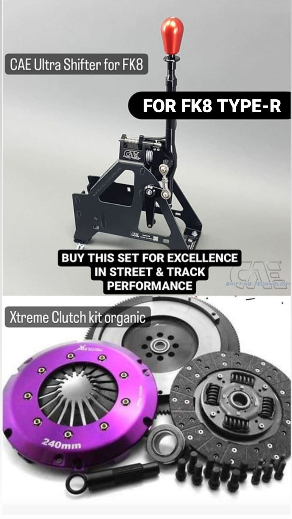 Xtreme Clutch + CAE shortshifter - UPGRADE KIT/ SET - for FK8 civic +2017 Type-R
