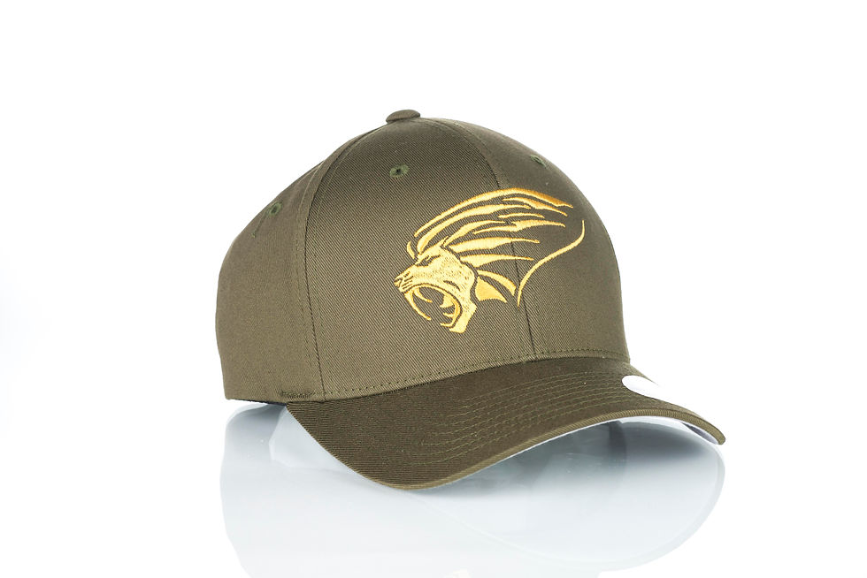 Thumbnail: Boné Flexfit original Viseucaps.  Leão Bordado a dourado.