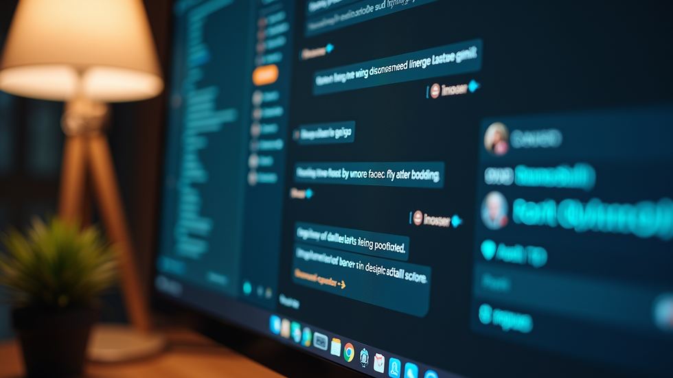 Close-up view of a computer screen showing a live chat window