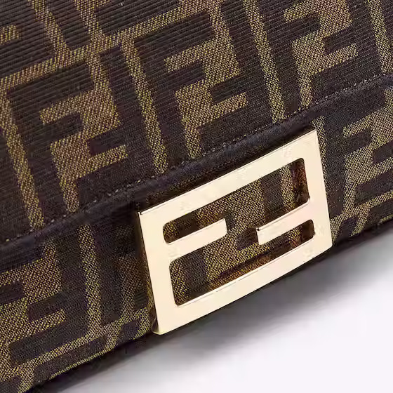 Thumbnail: Fendi FF pattern bag with gold logo clasp