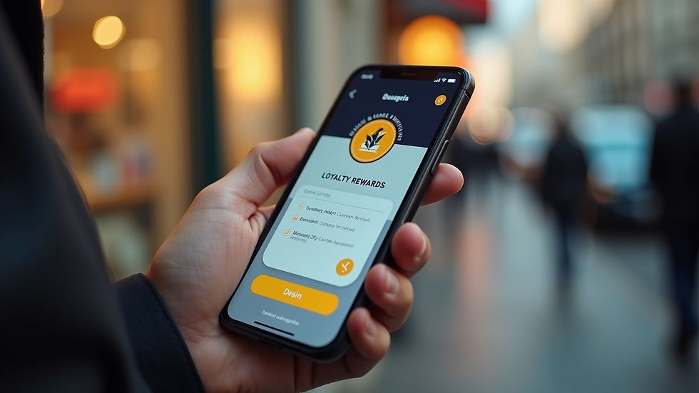 Close-up view of a smartphone showing a loyalty rewards app