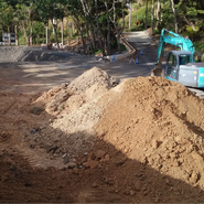 The building construction of the hot spring / pool leisure area has started.