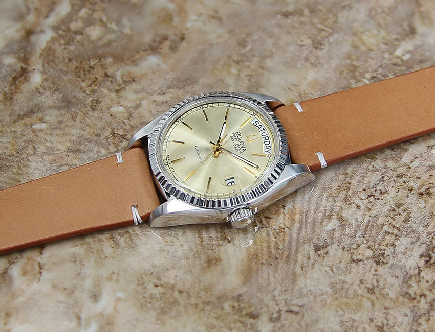 Thumbnail: 1980 Bulova Super Seville Men's Watch - Golden DIal