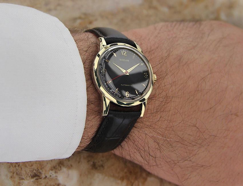 Thumbnail: 1960s Black Baylor  Men's Dress Watch
