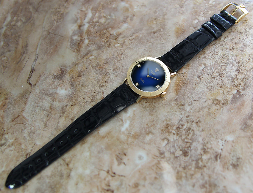 Thumbnail: 1973 Rolex Cellini 4083 Men's Watch - Blue Dial