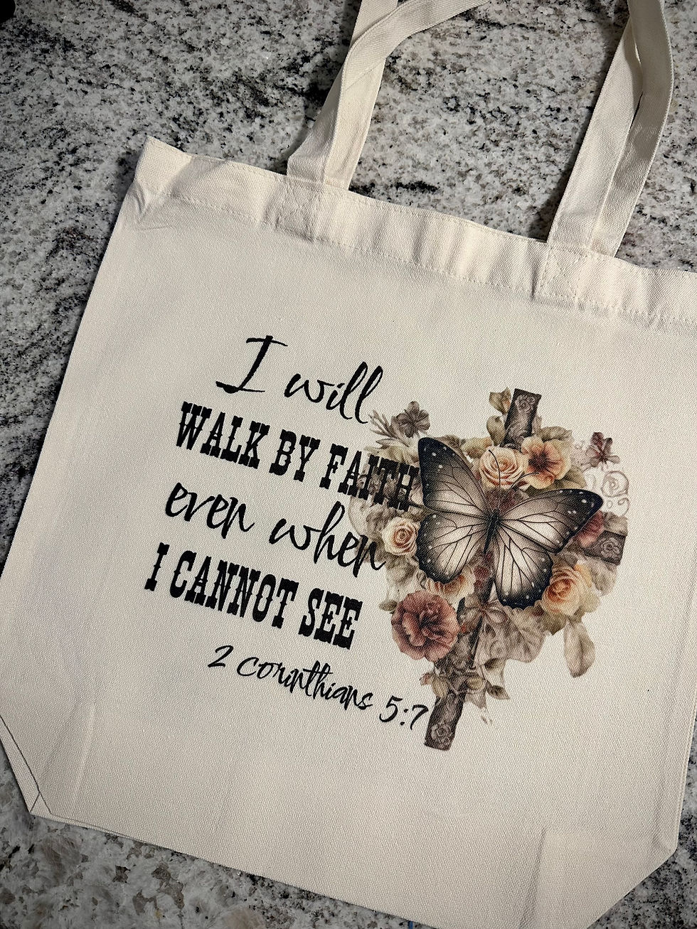 Walk By Faith Canvas Tote Bag