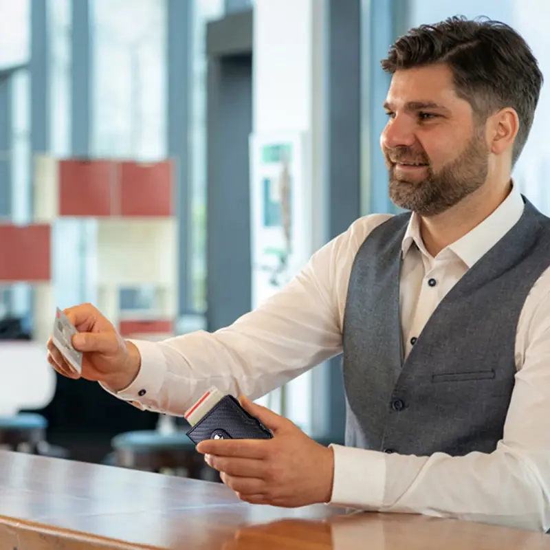 Miniatura: Carteira masculina para apple airtag rfid bloqueio titular do cartão carteira de