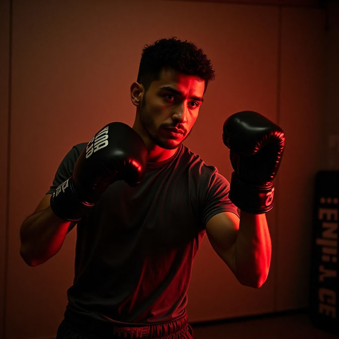 joven mexicano entrenando muay thai