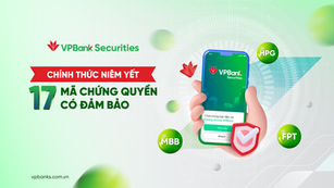 VPBankS niêm yết 17 mã chứng quyền có bảo đảm mới