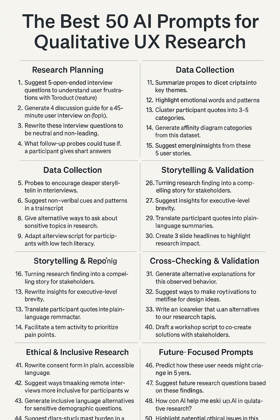 The Best 50 AI Prompts for Qualitative UX Research