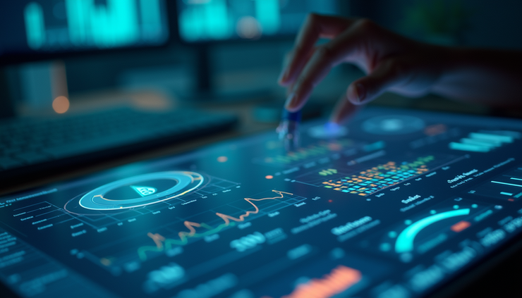 Eye-level view of a digital interface showing AI-driven user data visualization