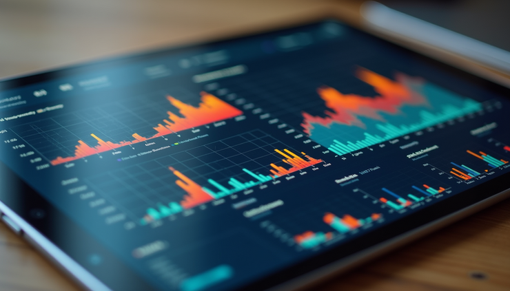 Close-up view of a tablet displaying user interaction heatmaps from a UX research tool