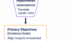 UX Research Plan - How Hypotheses, Objectives, and Secondary Questions Tie into the Business Case