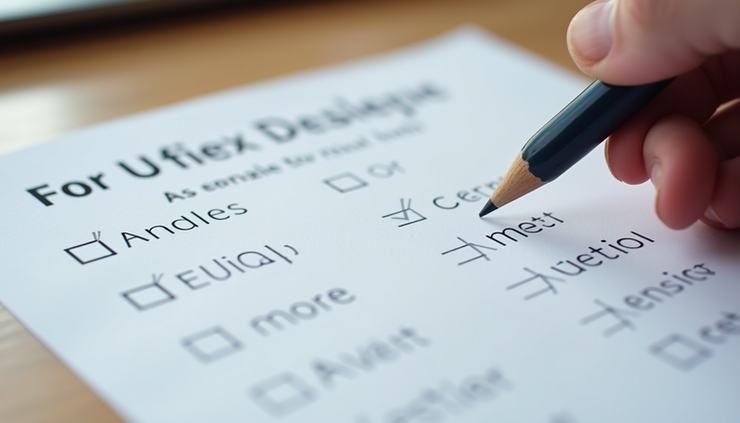 Close-up view of a printed UMUX-Lite questionnaire with marked answers