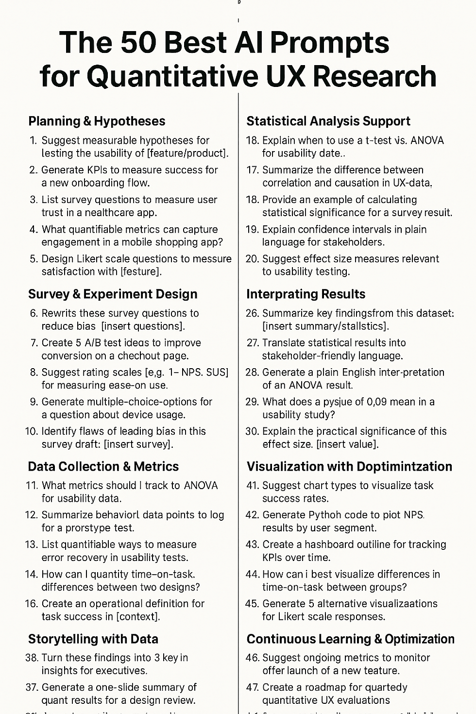 The 50 Best AI Prompts for Quantitative UX Research