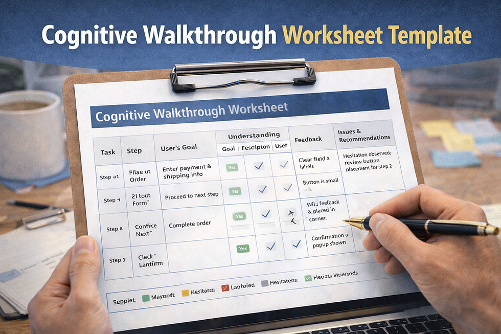 Cognitive Walkthrough Worksheet Template
