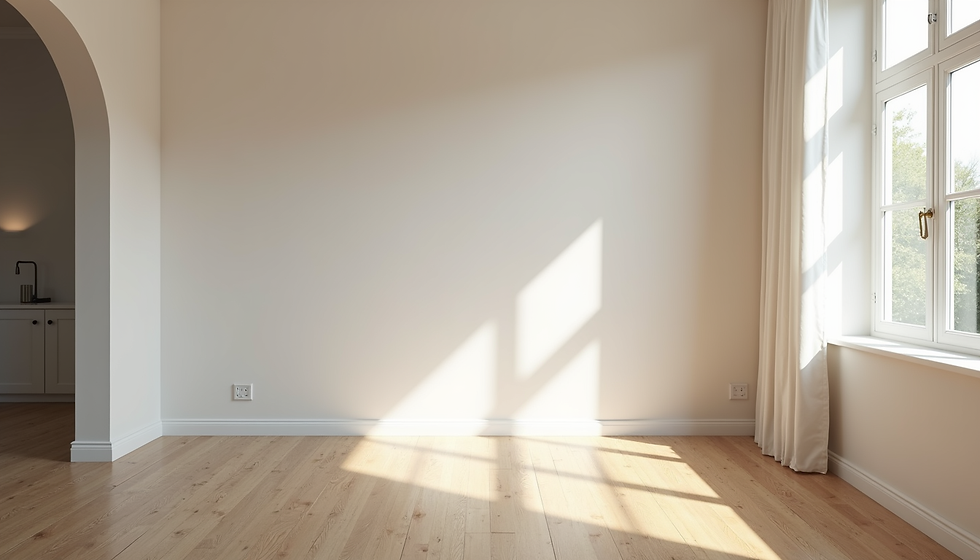 AI Image of an empty reception room with sunlight coming in