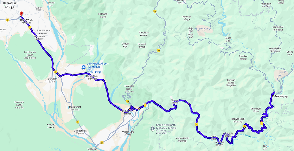 Devprayag to Dehradun