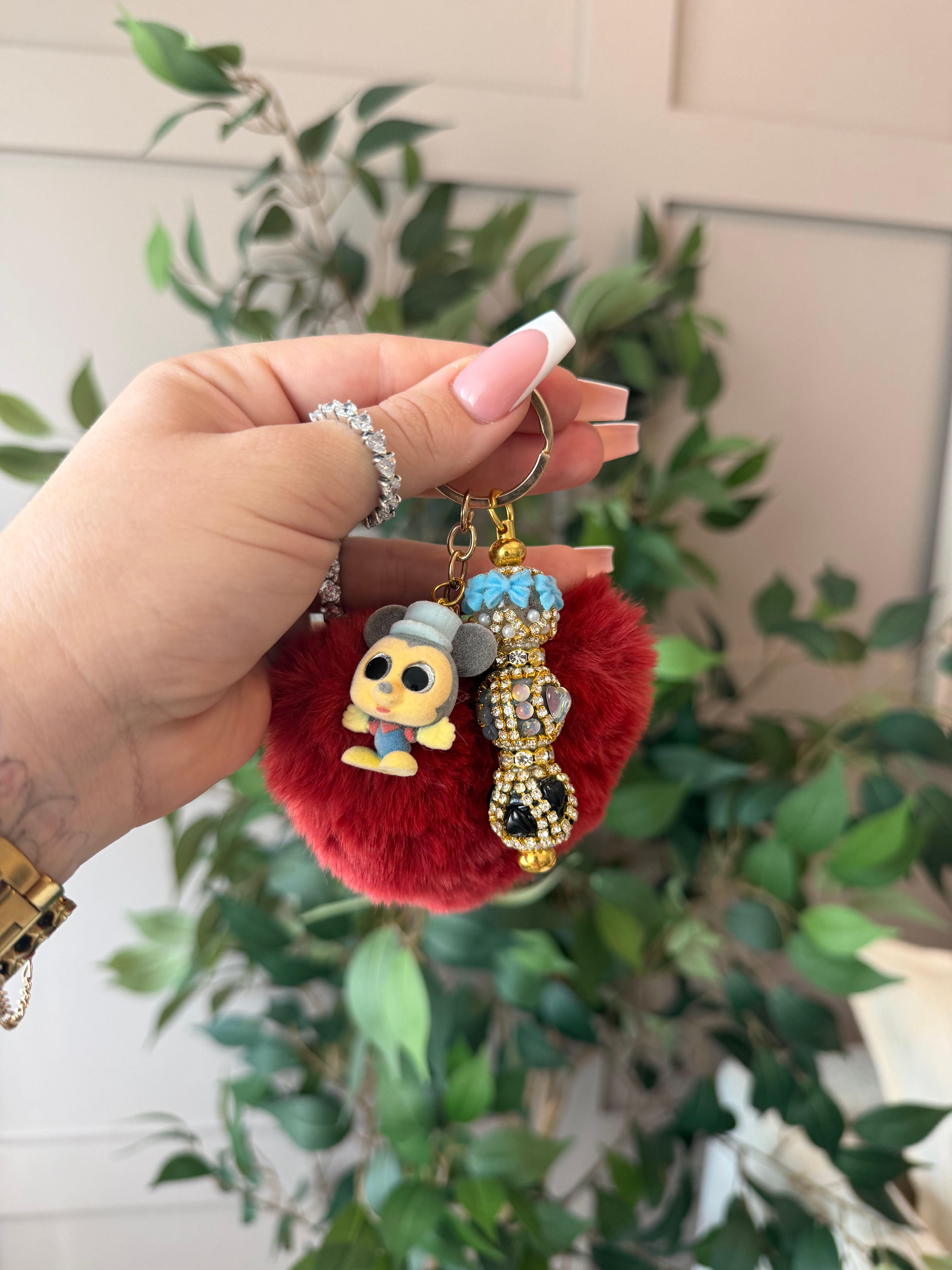 Heart puff keychain 