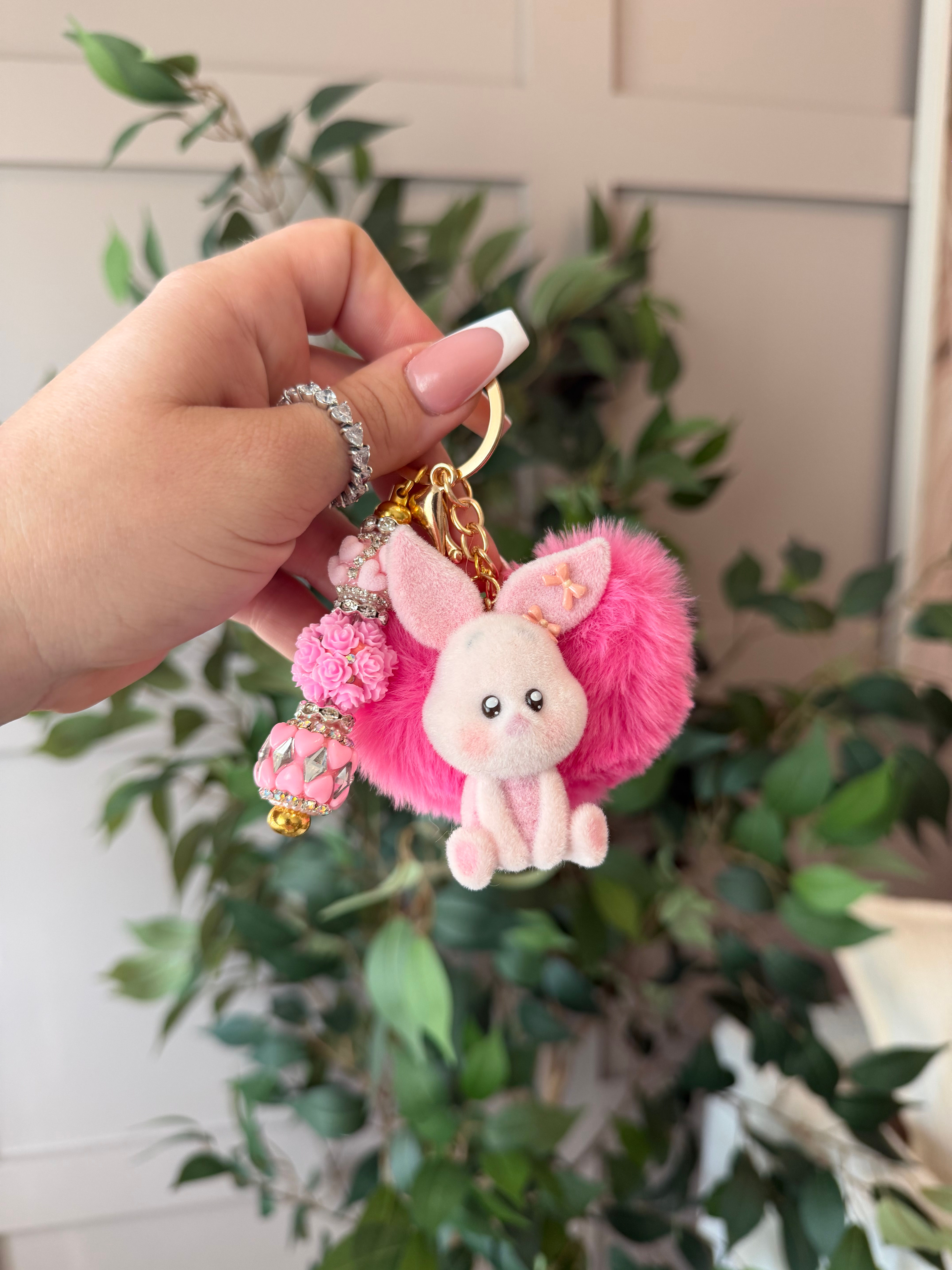 Heart puff keychain 