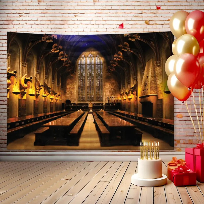 Thumbnail: Harry Potter Hogwarts Backdrop Banner 5x7ft
