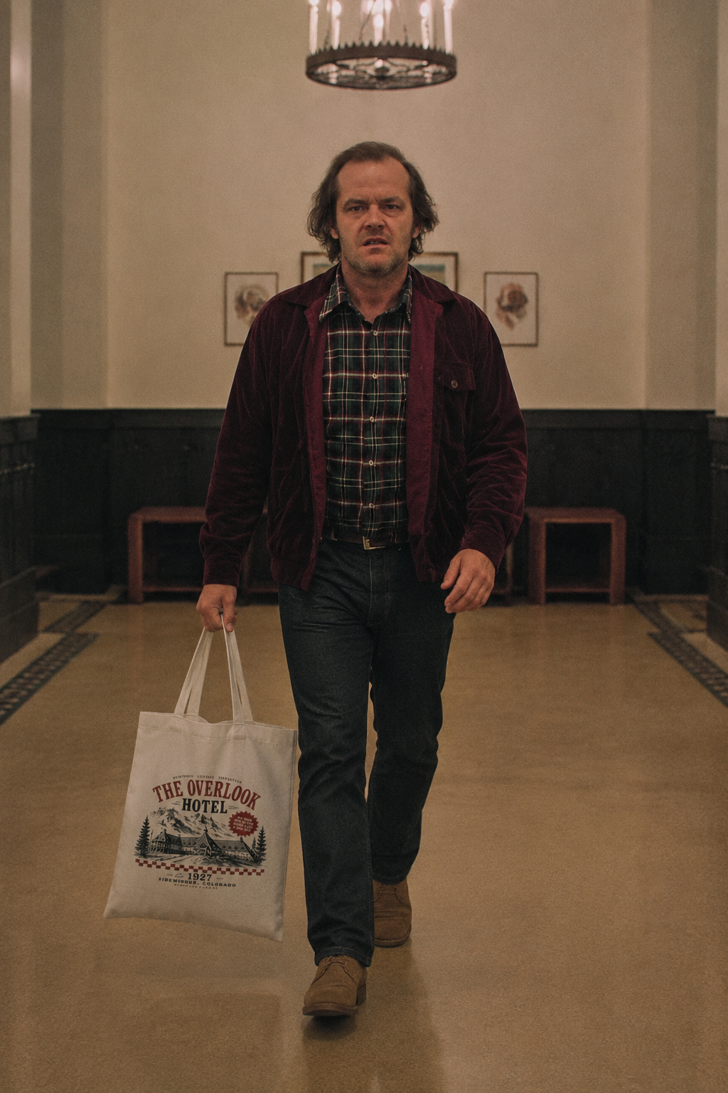 The Overlook Hotel Cotton Canvas Tote Bag | The Shining | Horror Tote Bag
