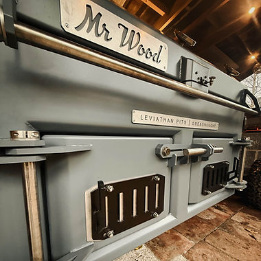 Keith Moon 'Mr Wood' with the Leviathan Dreadnought - Bristol-based pitmaster specializing in low and slow whole hog BBQ catering.