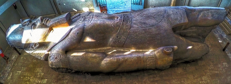 A limestone colossus of King Ramesses II at the Open Air Museum in Memphis in Saqqara, Memphis