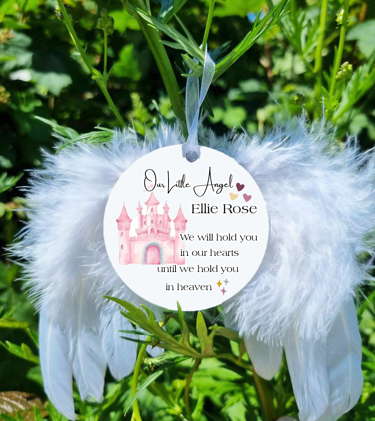 Personalised Our Little Angel Feather Angel Wings