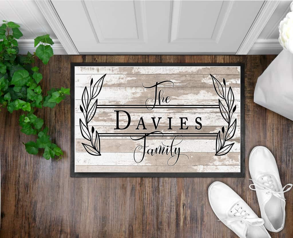 Personalised Monogram Name Wood Effect Door Mat