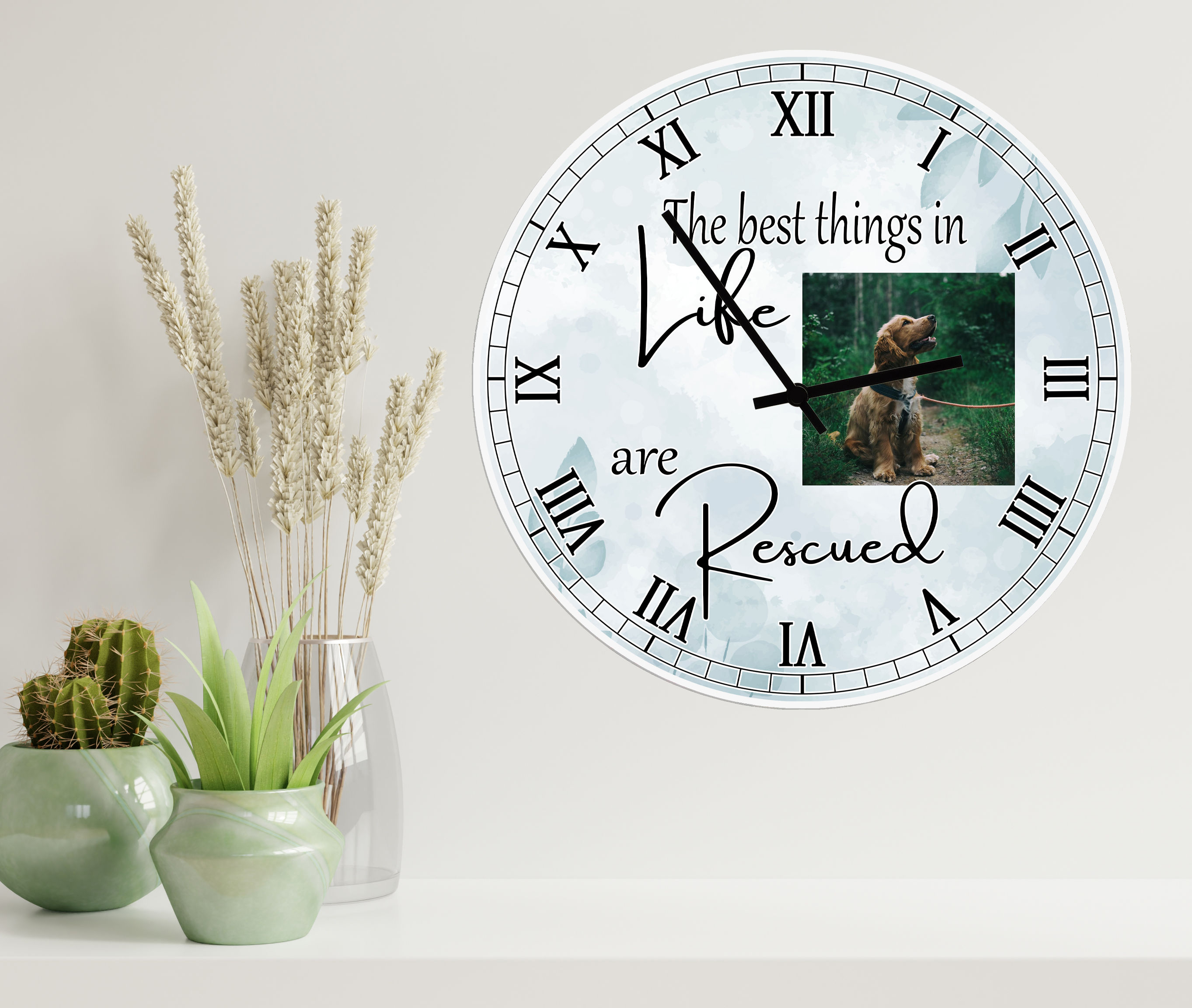 The Best Things In Life Are Rescued Personalised Clock