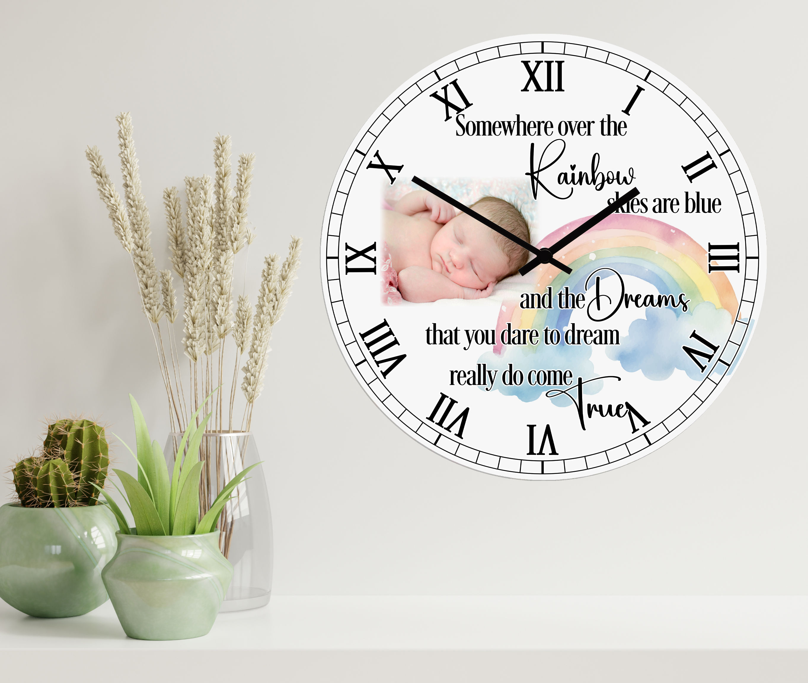 Over The Rainbow Personalised Clock