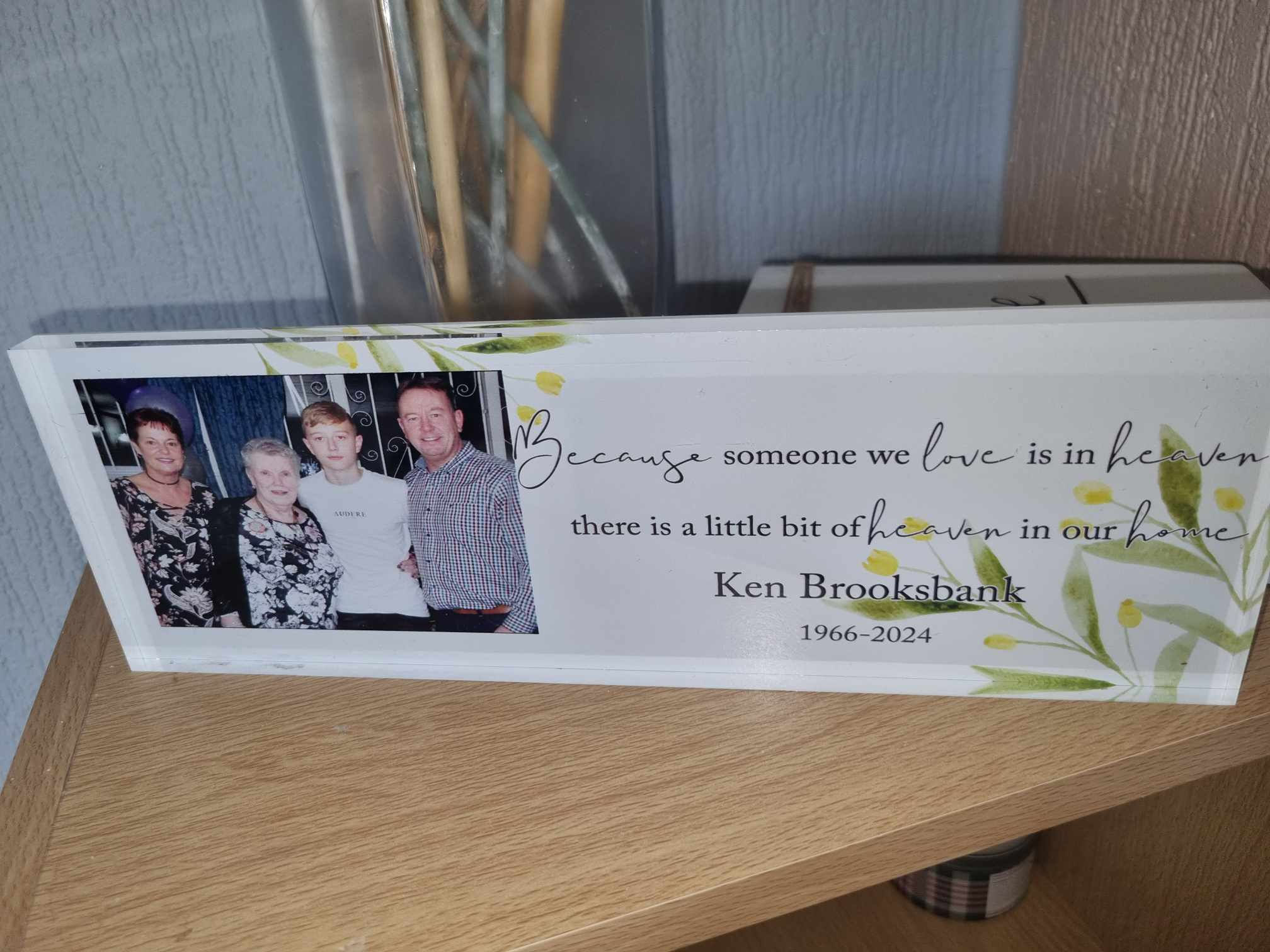 Personalised Someone We Love Is In Heaven Acrylic Mantel Block