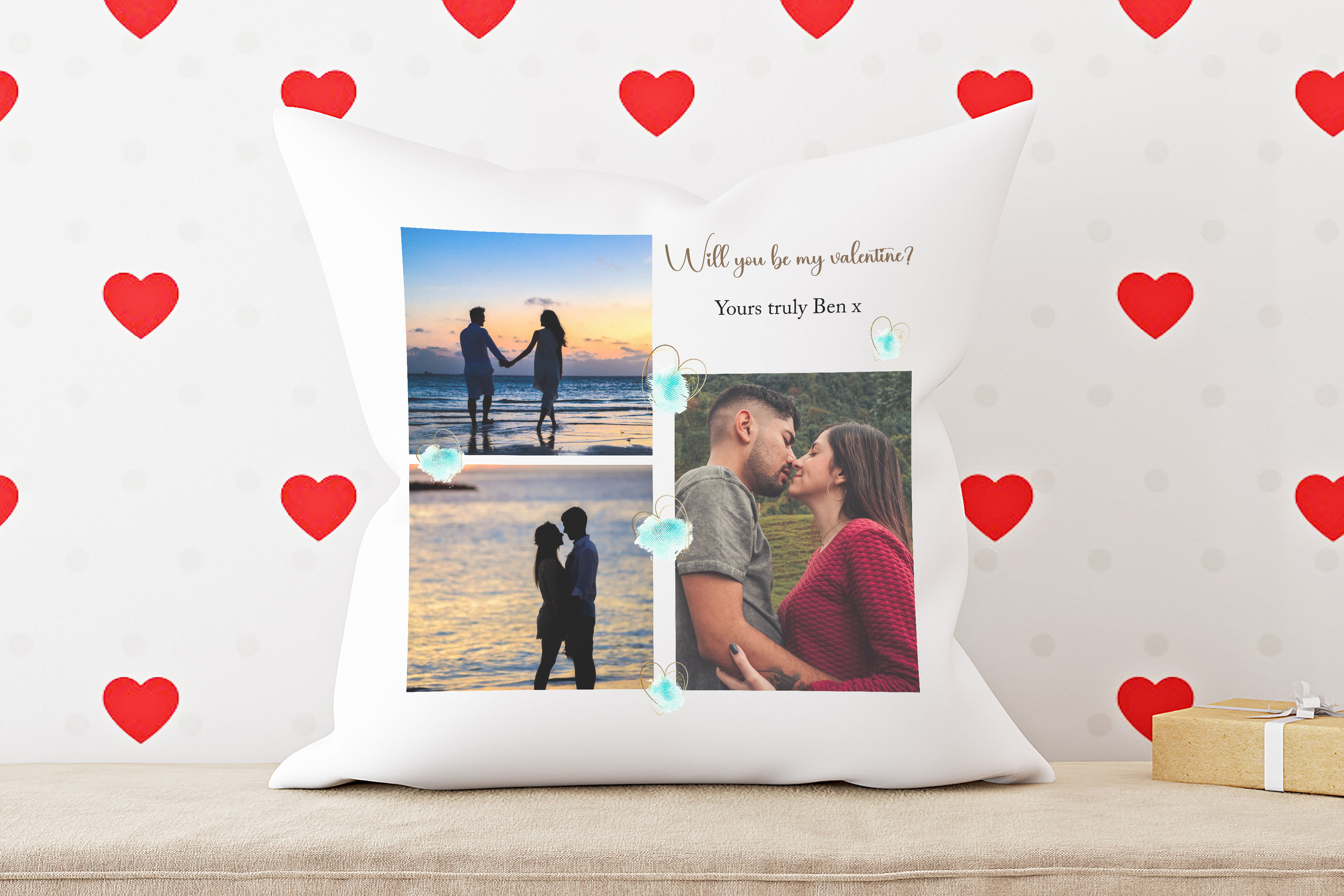 Will You Be My Valentine Customised Photo Cushion