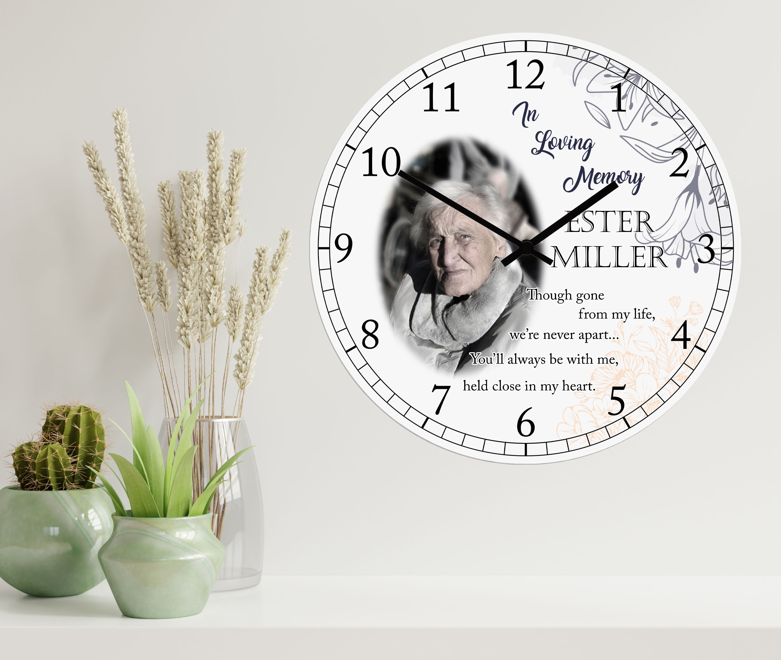 In Loving Memory Wooden Photo Clock