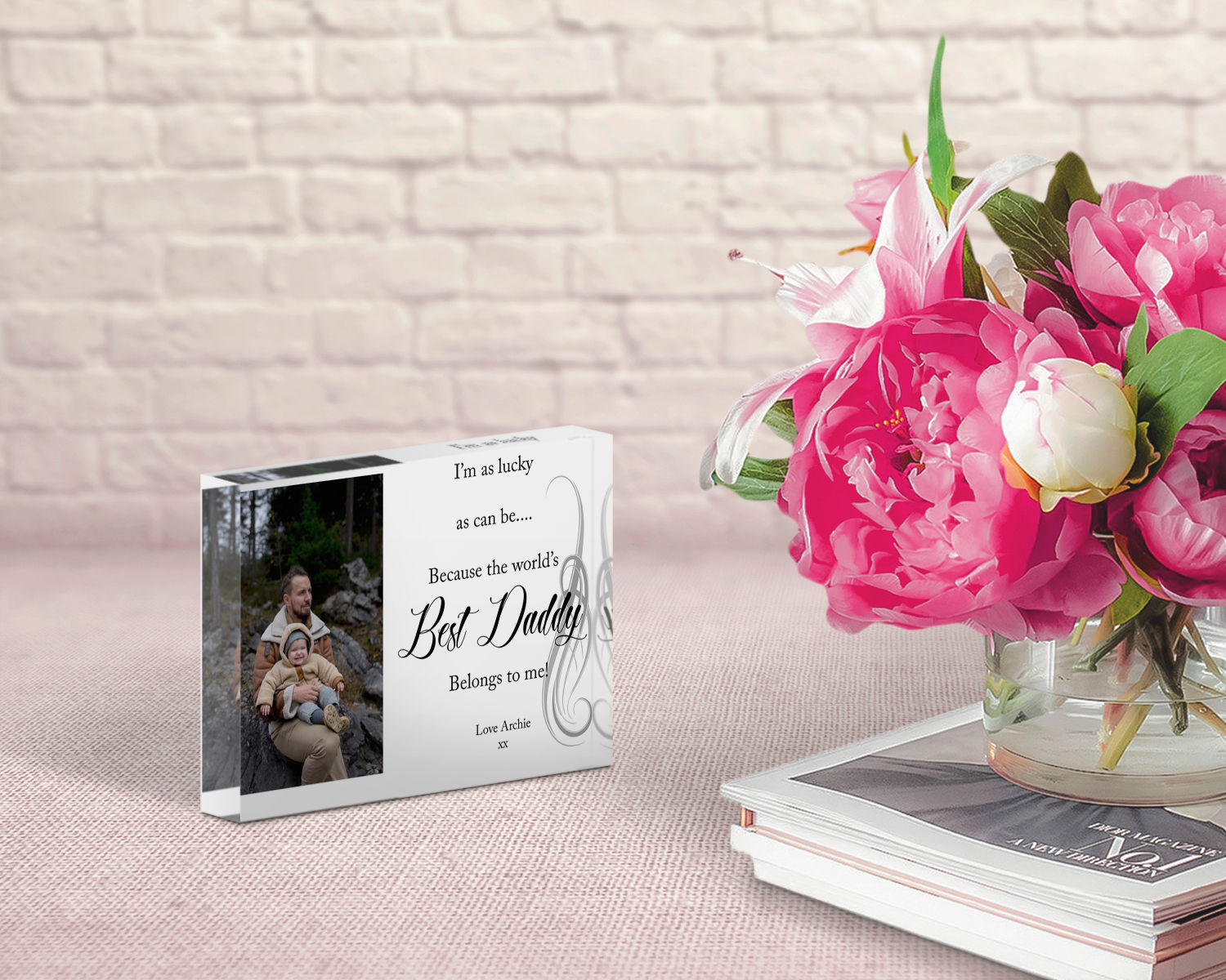 Personalised I'm As Lucky As Can Be Photo Block